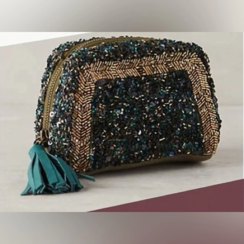 Anthropologie by JASPER & JEERA  Beaded ~ Sequel Clutch Boho Pouch Purse